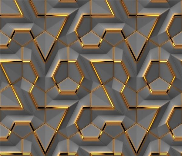 Geometrik Desen 3D Duvar Kağıdı